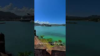 A 16th-century fortress… watching over a very modern cruise ship