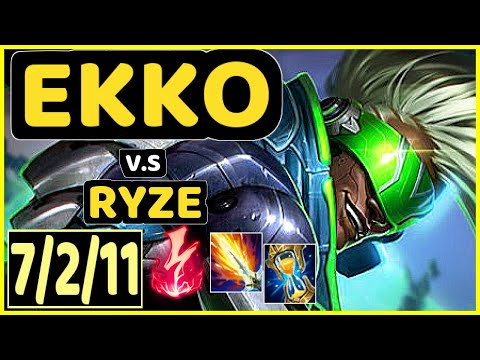 NARU (EKKO) vs RYZE - 7/2/11 KDA MID GAMEPLAY - EUW Ranked MASTER