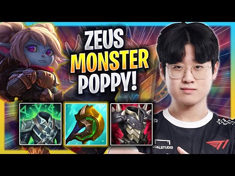 ZEUS IS A MONSTER WITH POPPY! - T1 Zeus Plays Poppy TOP vs Fiora! | Season 2023
