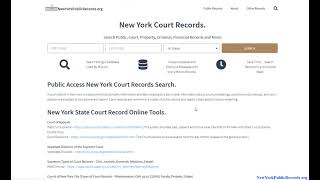 New York Court Records (Search By Name and Case Number Online)