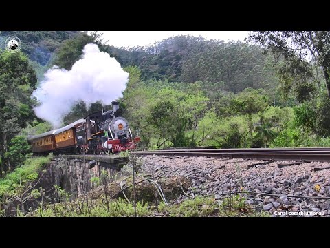 🇧🇷Locomotiva a vapor 232 na ponte / 232 steam locomotive on the bridge / Apiúna/SC - 2021 - (Brasil)