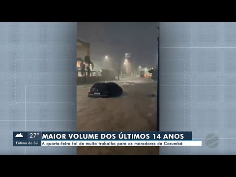 MS2 | Temporal deixa moradores com água até o pescoço em Corumbá, MS (28/01/2026)