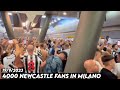 4000 NEWCASTLE FANS IN MILANO || AC Milan vs Newcastle united 19/9/2023