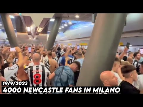 4000 NEWCASTLE FANS IN MILANO || AC Milan vs Newcastle united 19/9/2023