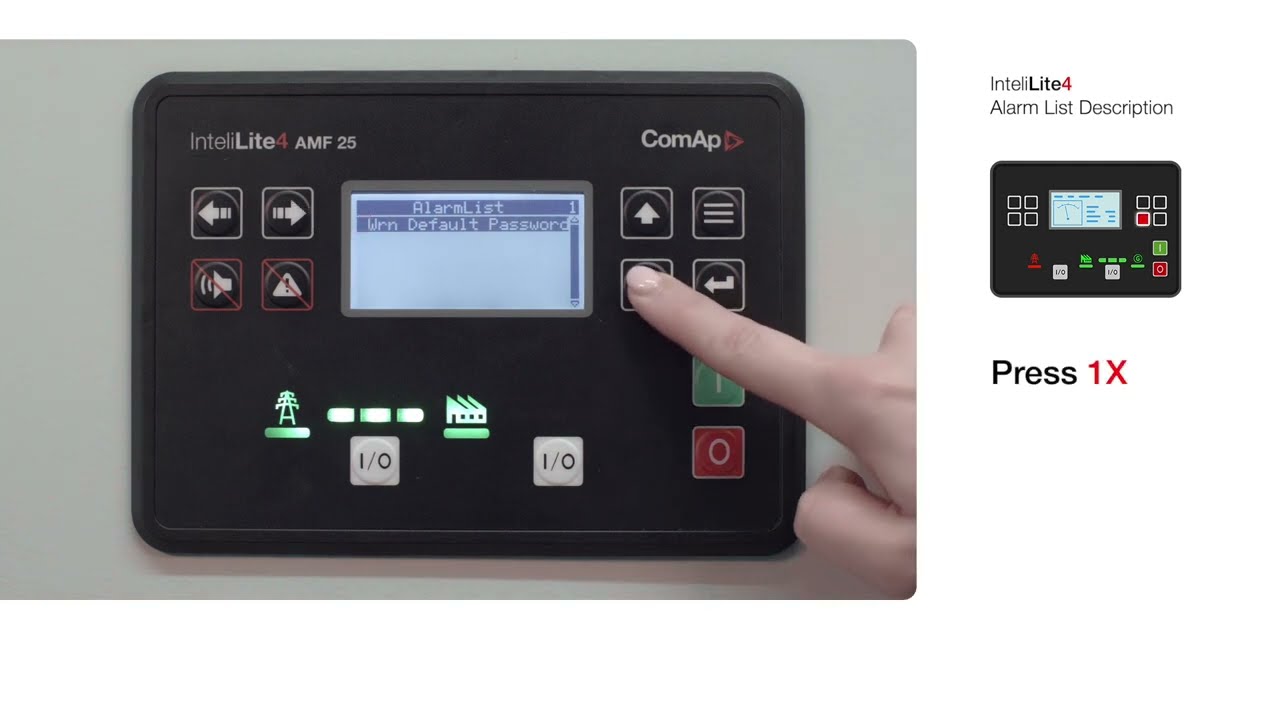 InteliLite4 Controller: Alarm List Description