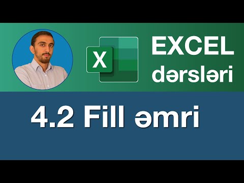 Excel dərsləri - 4.2.Excel Fill əmri - ( Fill Down , Fill Up , Fill Right , Fill Left )