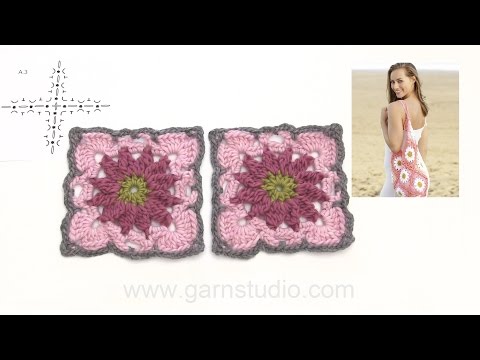 How to crochet 2 squares together after a chart