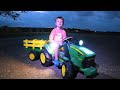 Finding a lost tractor on the farm at night | Tractors for kids adventure