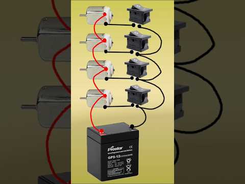 #electrical #shorts video || 4 motor 4 switch connection with 12v battery #diagram #shorts video ||