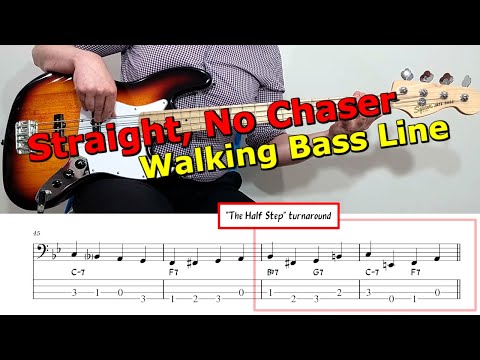 "Straight, No Chaser" 🎹 Walking Bass Line 🎵 Essential Lines for the Jazz Blues 🎸Bass Guitar Lesson