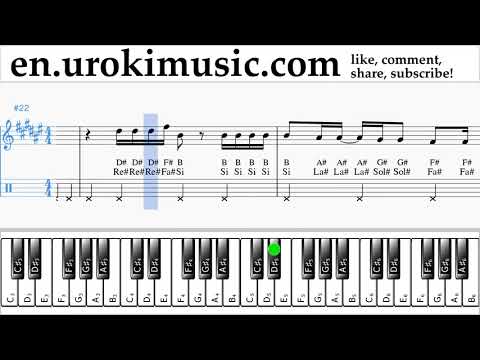 Piano lessons (right hand) Selena Gomez - Back To You Sheet Music Tutorial um-ih352