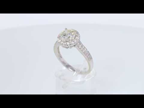 1.92CT Round Brilliant Halo Pave Diamond Engagement Ring Cert/Appr $16K+ Price: $7,495