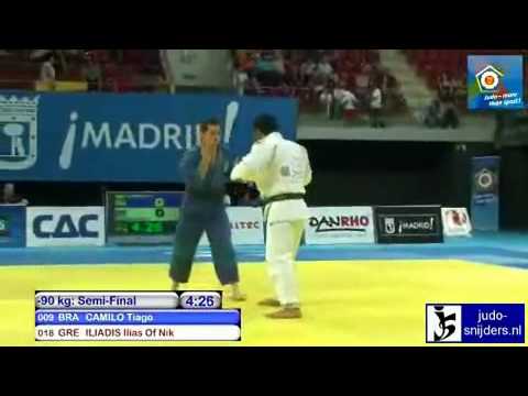 Judo 2010 EJU World Cup Madrid Tiago Camilo BRA - Ilias Iliadis GRE [-90kg] semi-final.mp4