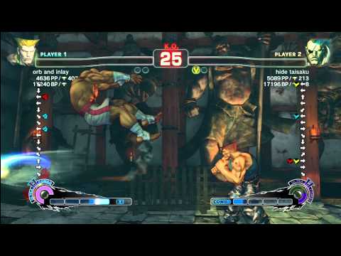 orb and inlay [Guile] vs hide taisaku [Sagat] SSF4 Arcade Edition