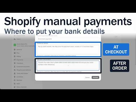 Shopify manual payment method: Additional details vs Payment instructions