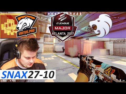 Snax POV 27-10 CS:GO - Virtus Pro vs North [Overpass] ELEAGUE Major 2017