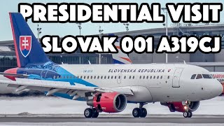 Slovakia Force One (Presidential Visit) Airbus A319CJ action in Ottawa (YOW/CYOW)