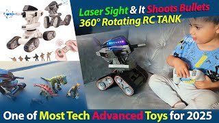 Best Christmas Toys - 360 Degree Krenzo Remote Control Tank with Laser Shooting Balls