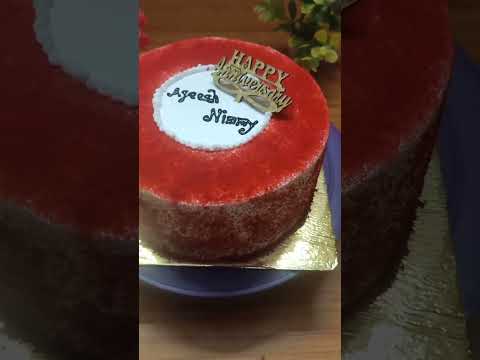 Red velvet anniversary cake design.