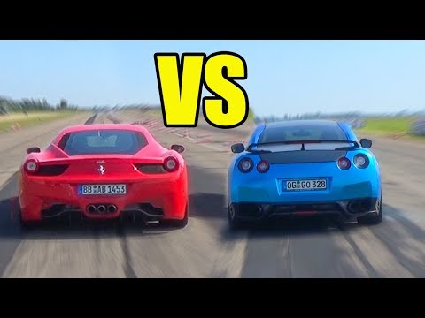 Ferrari 458 Italia vs Nissan GT-R R35 - RACE!😈🚀