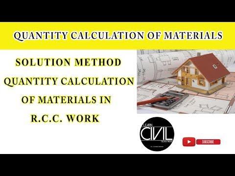 Quantity Calculation of R.C.C. work Materials || Solution Method || (QSC) - [HINDI]