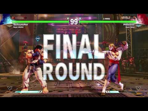 Street Fighter V Online MP March 1, 2016 pt11 - Ryu vs. Vega (good match, BS Finish)