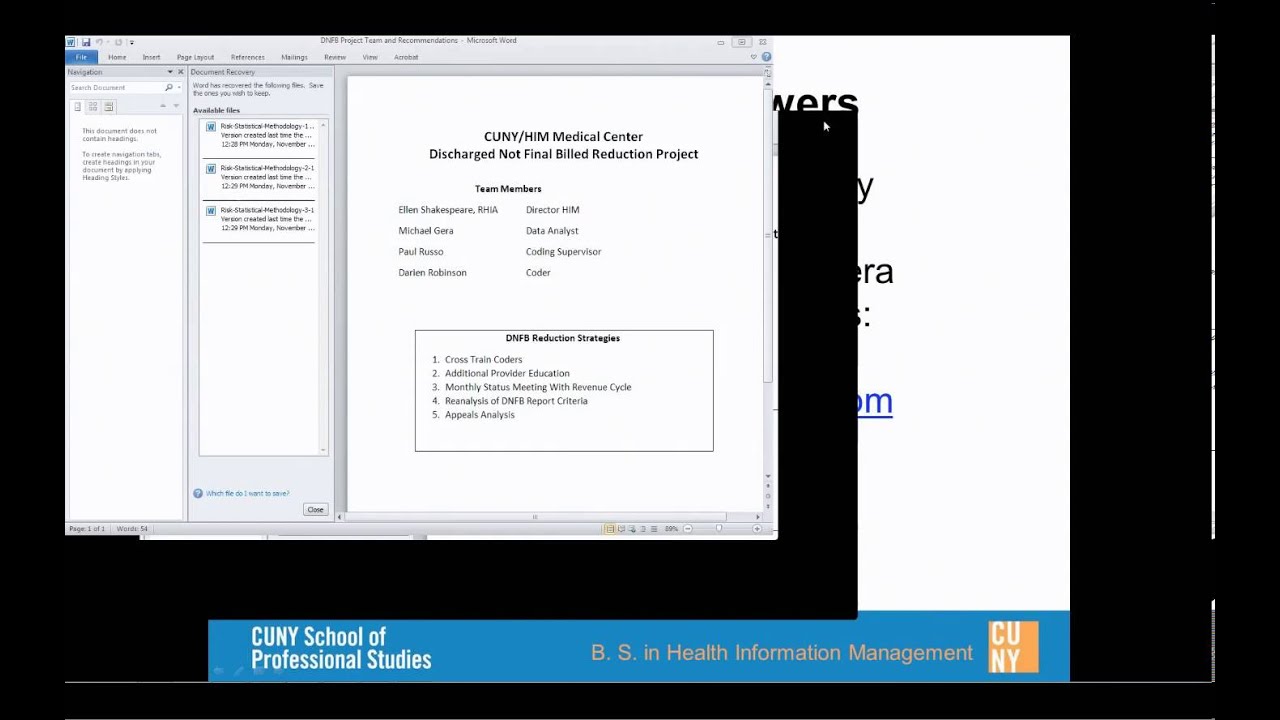 Using Powerpoint to Make Quantitative HIM Presentations