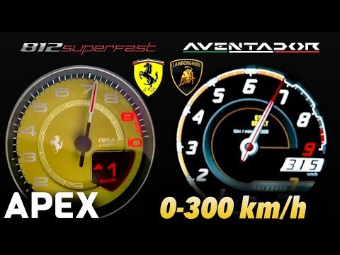 2018 Ferrari 812 Superfast vs. Lamborghini Aventador - Acceleration Sound 0-100, 0-300 km/h | APEX