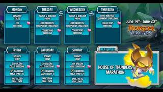 Monster Legends Calendar Update 6/14/2021 | HOUSE OF THUNDERS MARATHON?!?!
