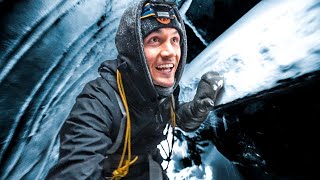 24 Hours Inside a Glacier (sleeping in an ice cave) - YouTube