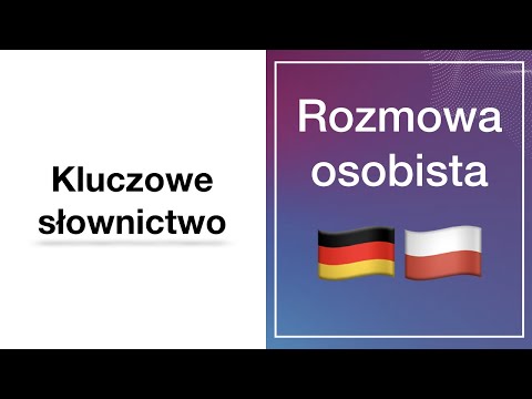 Lekcja 8 - Kluczowe słownictwo 🇩🇪 osobistej rozmowy cz. 1 | lektor wymowa | kurs niemieckiego