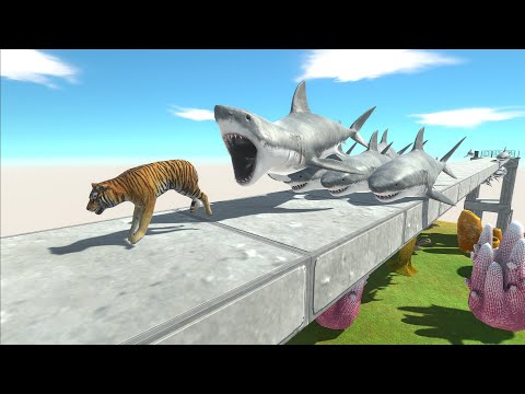 ONLY FAST RUNNERS WILL ESCAPE SHARKS MOUTH ► Animal Revolt Battle Simulator