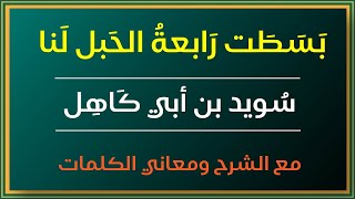 صورة بسطت رابعة الحبل لنا - سويد بن أبي كاهل - قصيدة توازي المعلقات - مع الشرح ومعاني الكلمات