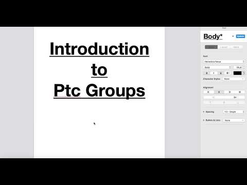 Introduction to Ptc Groups and Ptc Groups Global Team
