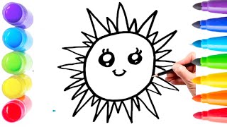 How To Draw cute sun Drawing, Painting & Coloring For Kids and  Toddlers