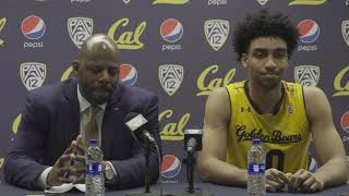 Cal Men's Basketball: Coach Wyking Jones and Justice Sueing Post Game 1.12.19 video