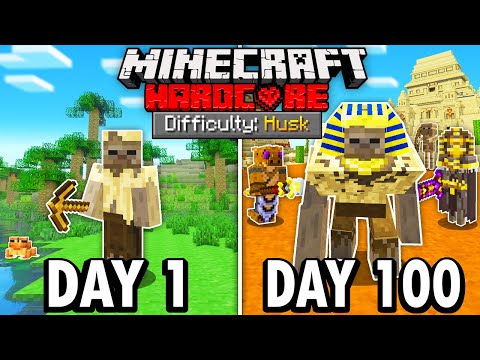 I Survived 100 Days as a HUSK in Hardcore Minecraft...