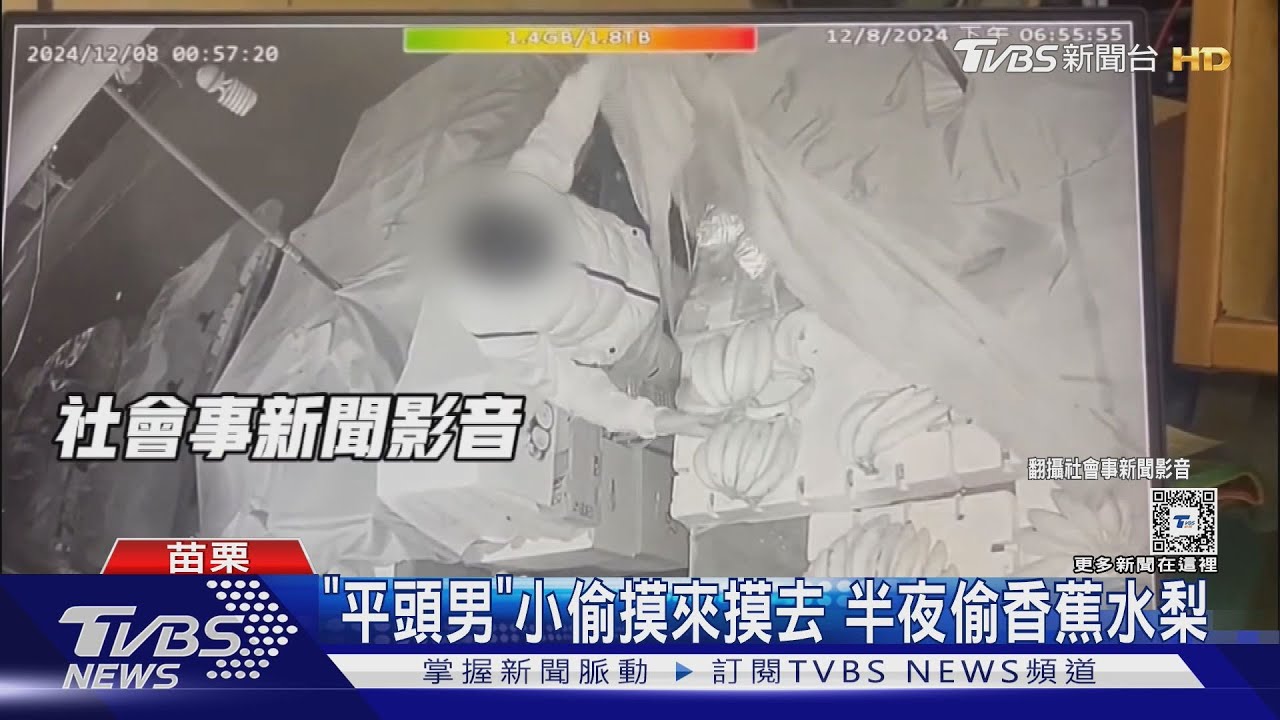 「平頭男」小偷摸來摸去 半夜偷香蕉水梨