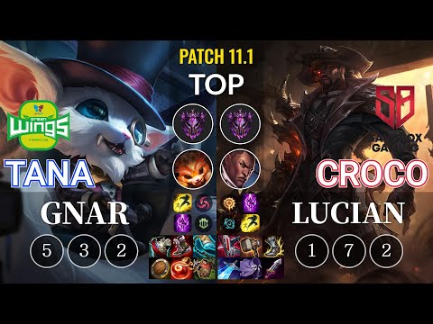 JAG TaNa Gnar vs SB Croco Lucian Top - KR Patch 11.1