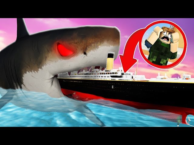 Megalodon Vs Titanic Roblox Shark Bite Vtomb - jaws sharks roblox