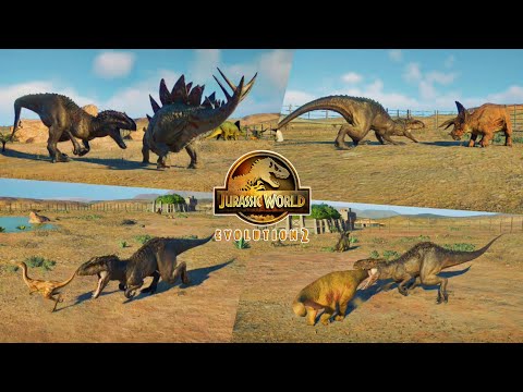 INDOMINUS REX VS ALL HERBIVORES DINOSAURS - Jurassic World Evolution 2