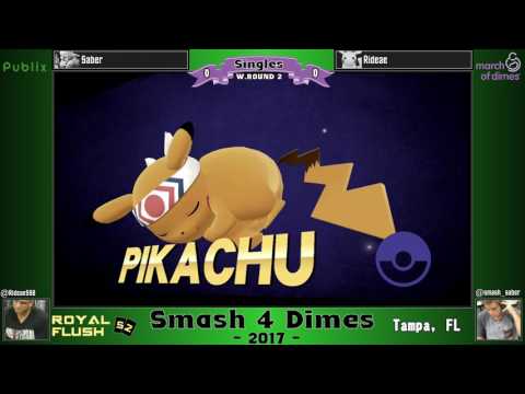Smash 4 Dimes: 2017 - Singles - (WR2) Saber (Shiek) vs. Rideae (Pikachu)