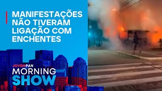 Protestos em Porto Alegre têm dois ônibus incendiados