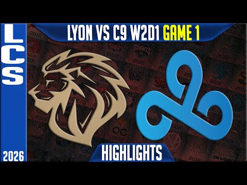 LYON vs C9 Highlights Game 1 | LCS W2D1 2026 Swiss | Lyon vs Cloud9 G1