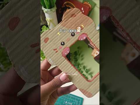 Cute Diy Mirror using Cardboard 🌼#viralvideo #cardboardcrafts #diy #bestoutofwaste