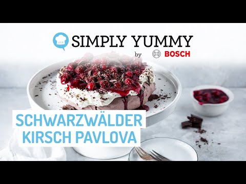 Schwarzwälder Kirsch Pavlova – Kirschen, Crème fraîche & Schokobaiser 😍🍒 | SIMPLY YUMMY Rezepte