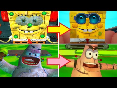 SpongeBob Battle for Bikini Bottom Rehydrated - All Bosses Comparison - PS4 vs PS2