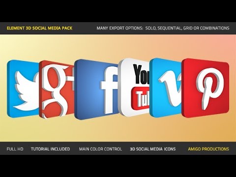 Element 3D Social Media Pack Template | After Effects Project Preview