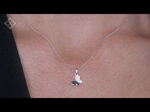Stellato Diamond Butterfly Necklace in 9K White Gold - G4148