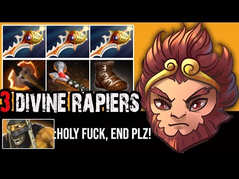 [Monkey King] 3 Divine Rapiers, 1Hit 1Kill With1200Damages By Meracle- | Dota 2 New Update Full Game